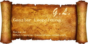 Geszler Leopoldina névjegykártya